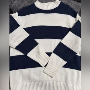 Navy and White Striped Women’s Sweater
